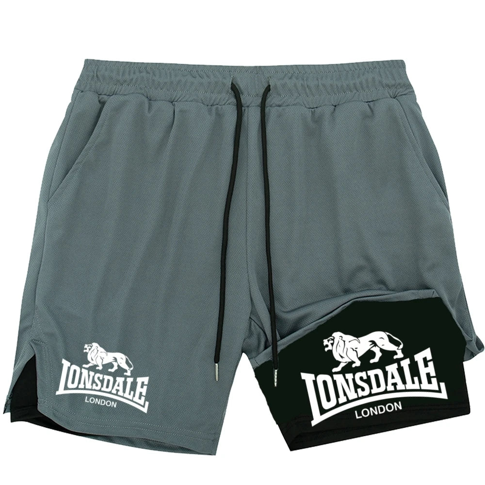 Men's 2-in-1 Textured Graphic Gym Shorts