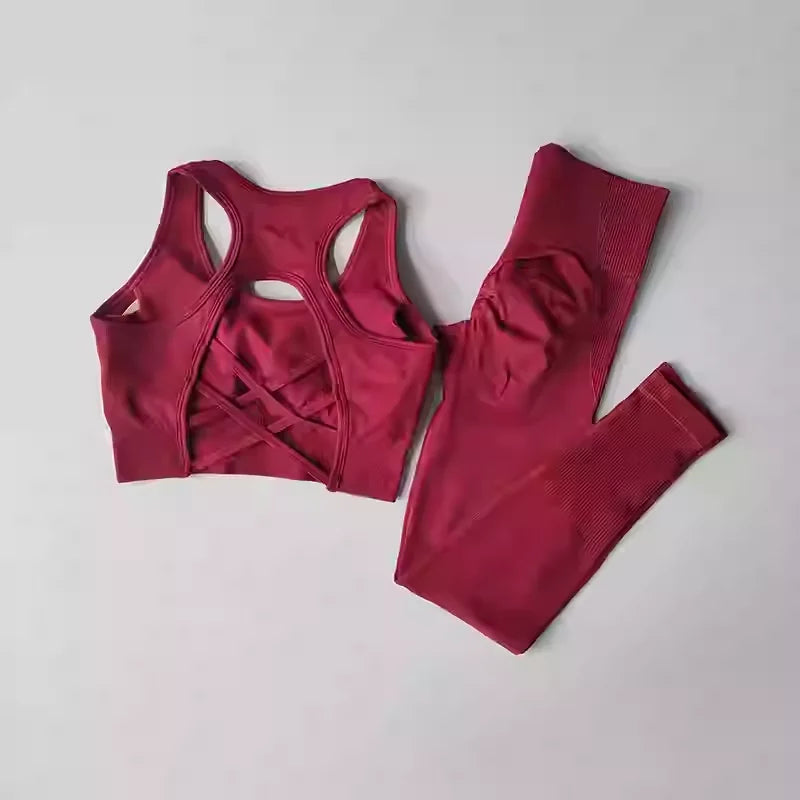High-Waist Seamless Yoga Sport Workout Set⁠