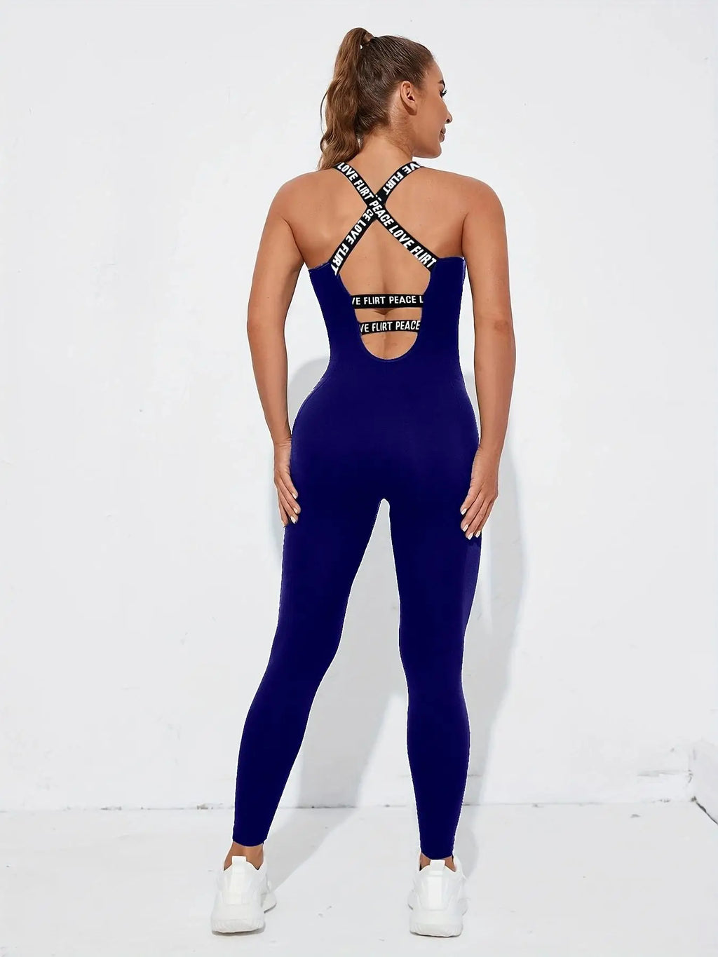 Seamless Cross-Strap Yoga Jumpsuit | One-Piece Athletic Bodysuit