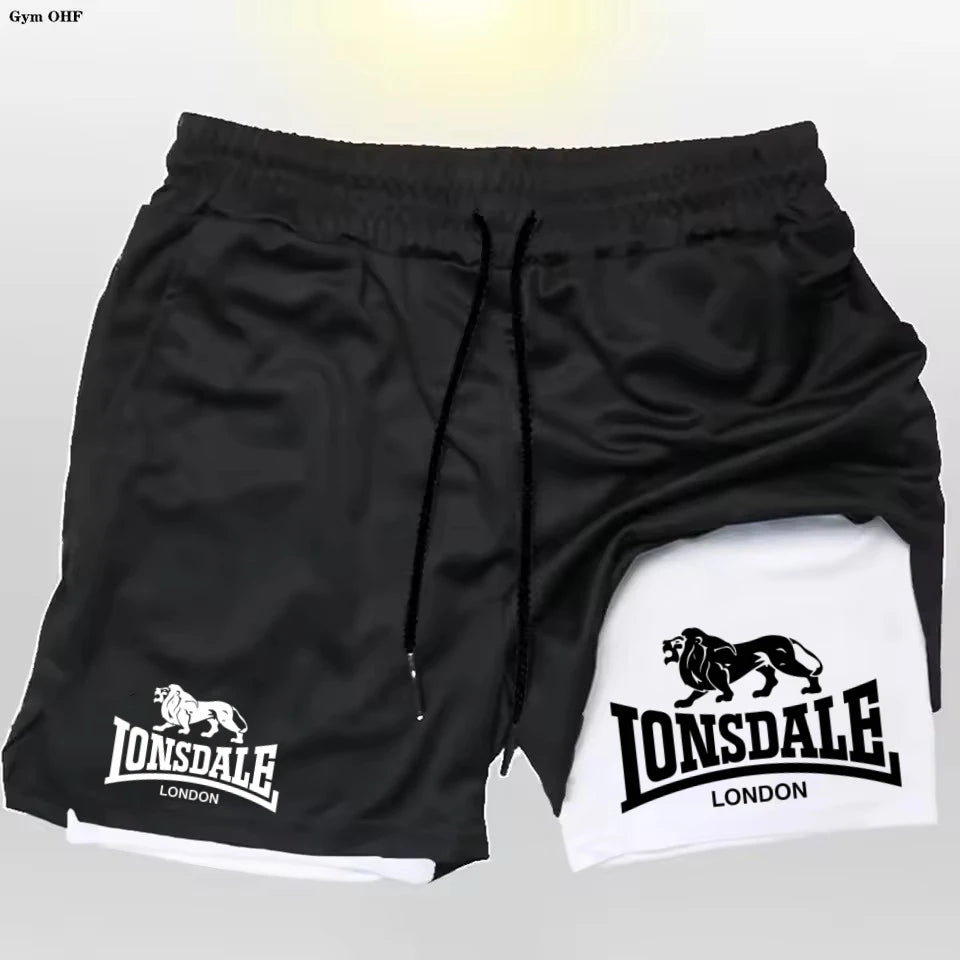 Men's 2-in-1 Textured Graphic Gym Shorts