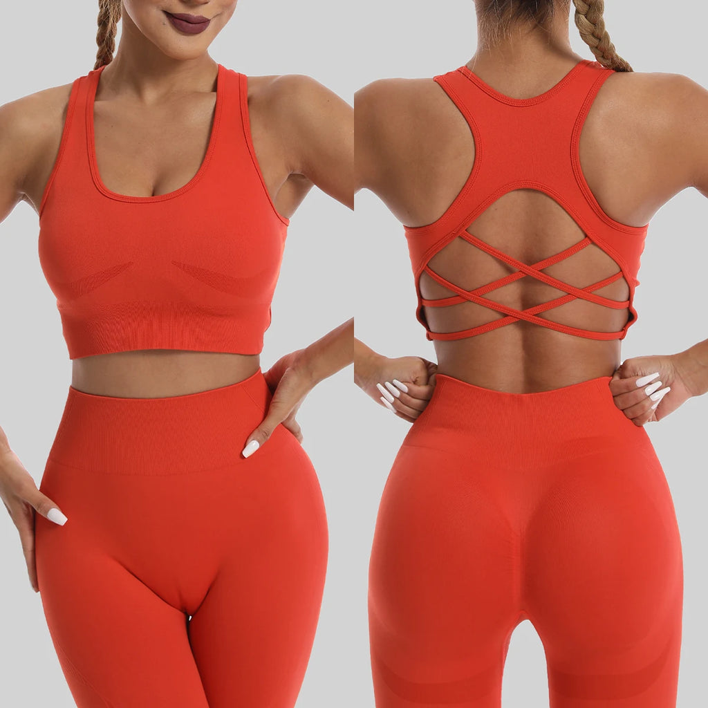 High-Waist Seamless Yoga Sport Workout Set⁠