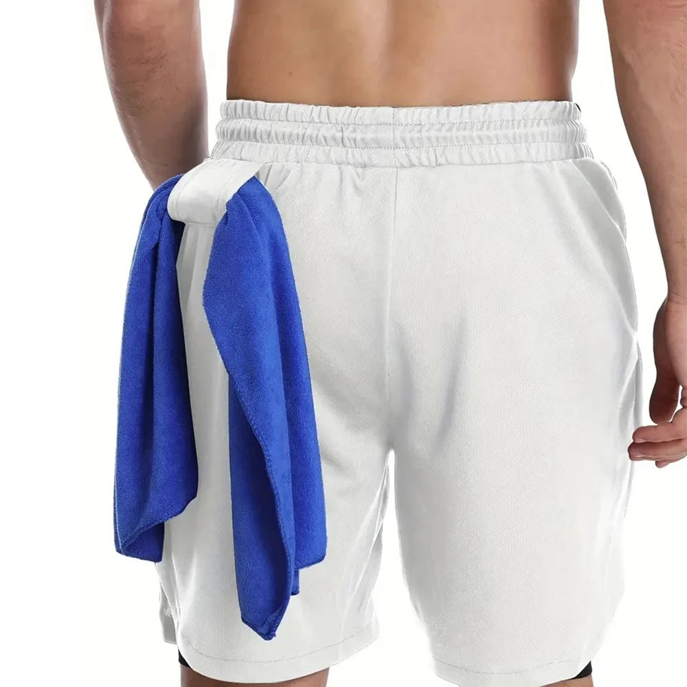 Men's 2-in-1 Textured Graphic Gym Shorts