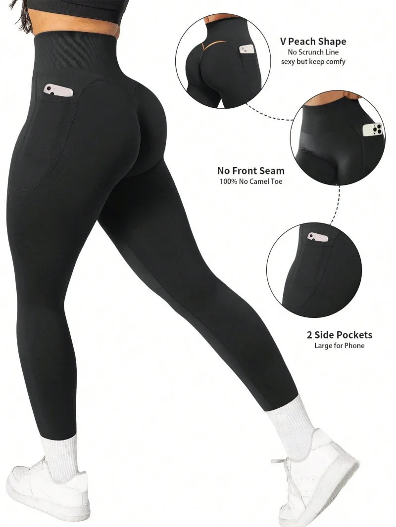 Premium Seamless Scrunch Push-Up Leggings⁠