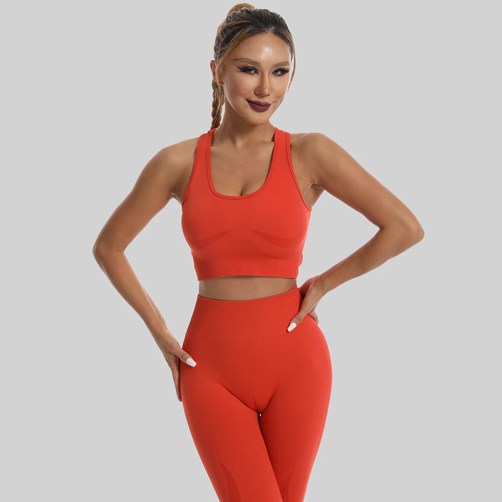 High-Waist Seamless Yoga Sport Workout Set⁠