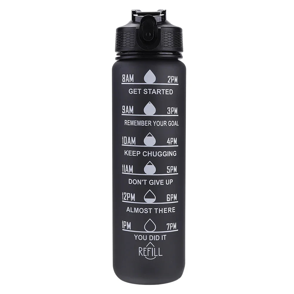 1 Litre Motivational Water Bottle with Time Marker – Leakproof, BPA-Free Sport Water Bottle for Gym, Fitness, Travel and Outdoor Activities