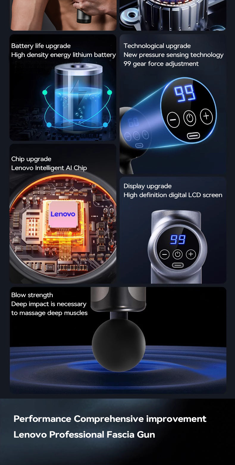Lenovo Pro Power Wireless Massage Gun – Deep Tissue Percussion Massager⁠