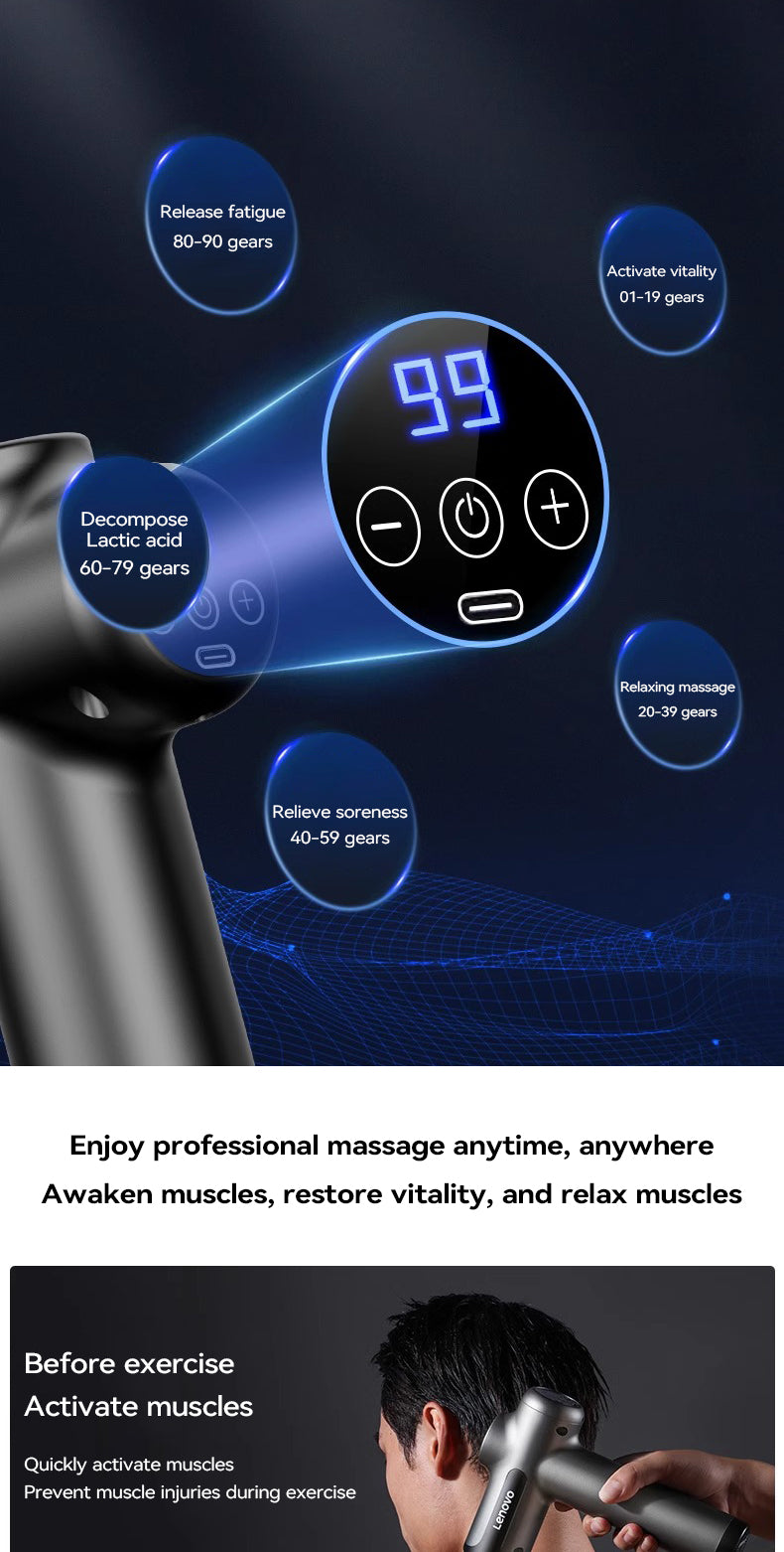 Lenovo Pro Power Wireless Massage Gun – Deep Tissue Percussion Massager⁠