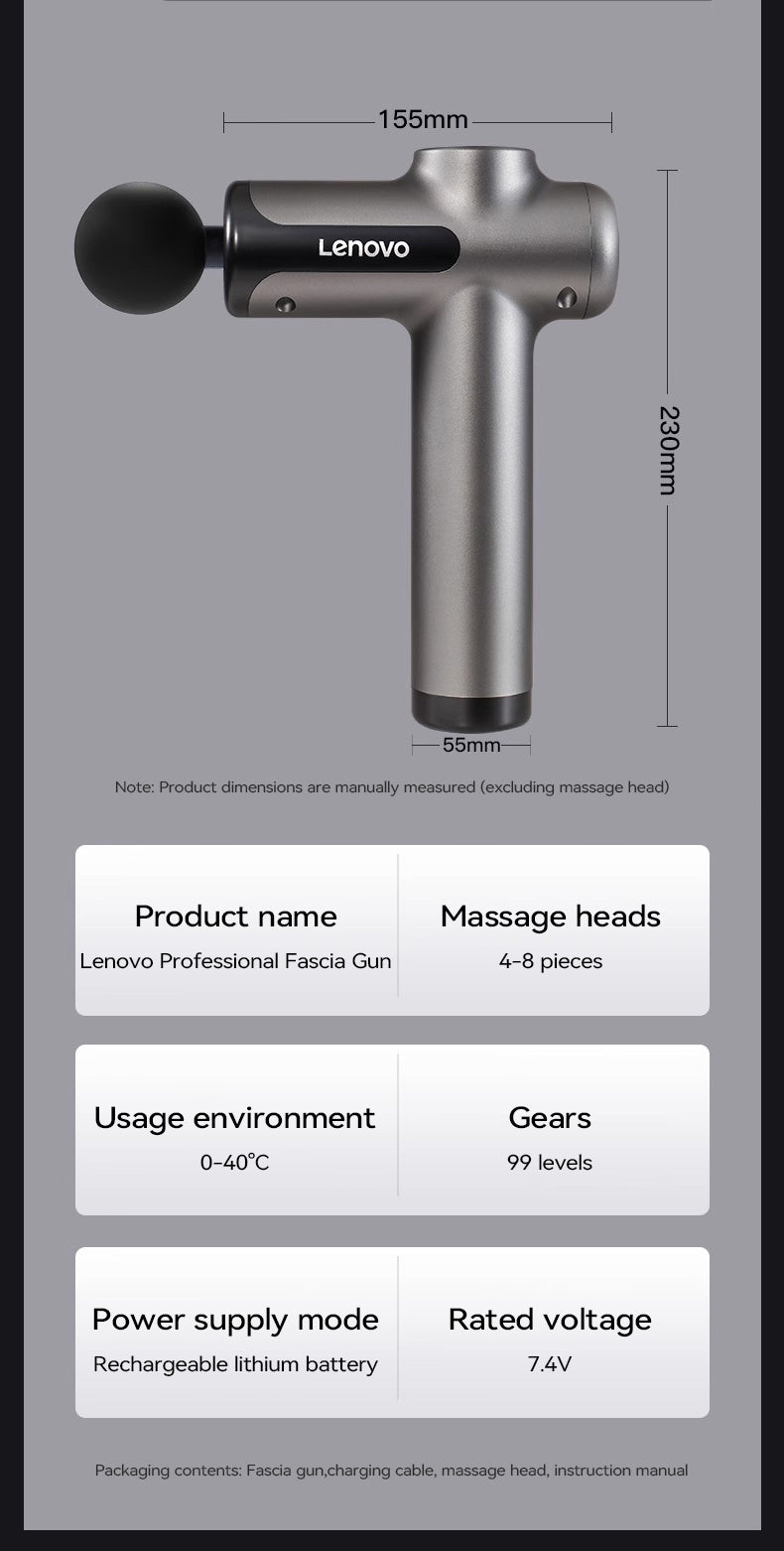 Lenovo Pro Power Wireless Massage Gun – Deep Tissue Percussion Massager⁠